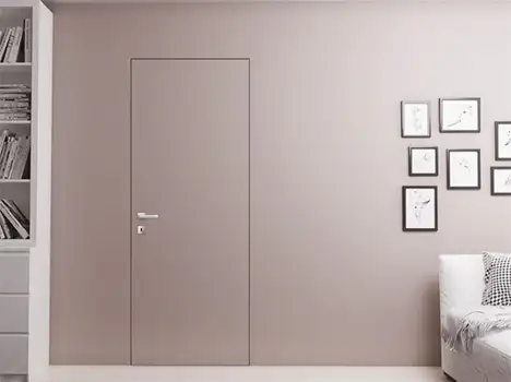 Trimless wood door