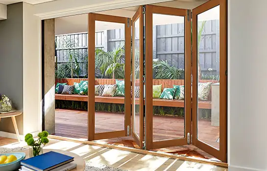Wood folding door