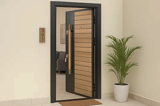 Wood steel security door