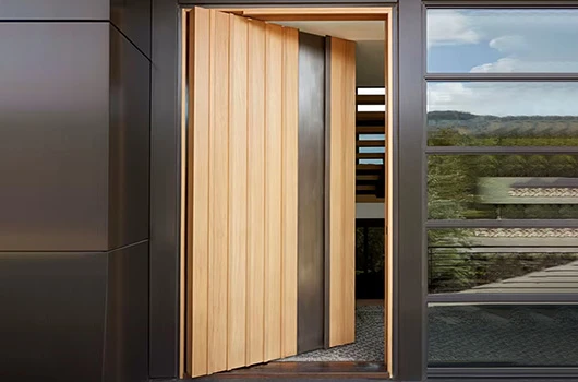 Wood pivot door