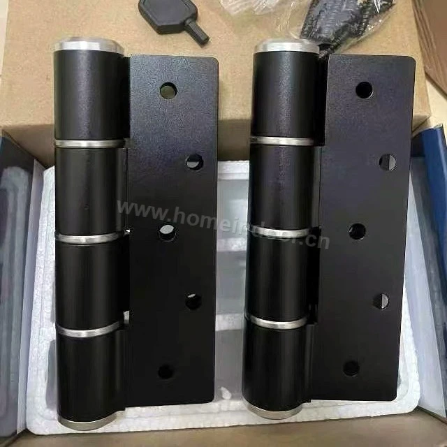 Black aluminum alloy hydraulic self-close butt hinge