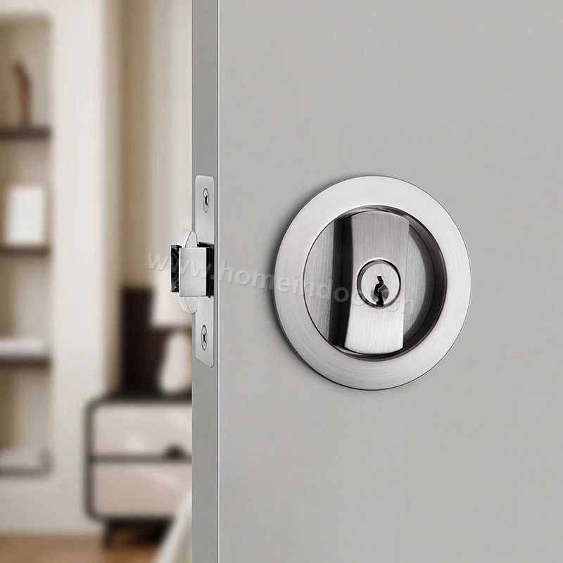 Zinc alloy round panel recessed hook lock for sliding door