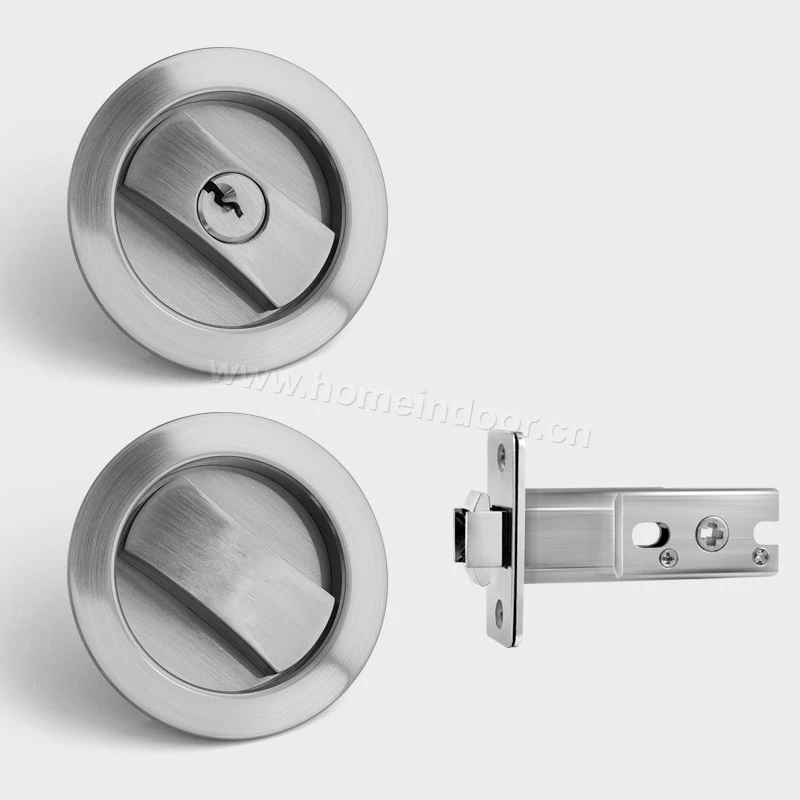 Zinc alloy round panel recessed hook lock for sliding door