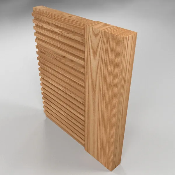 door with Horizontal fluted solid wood door