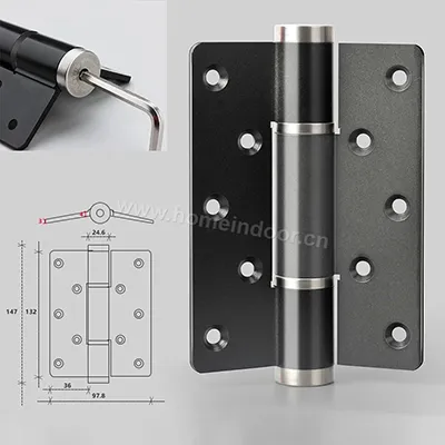 Black aluminum alloy hydraulic self-close butt hinge