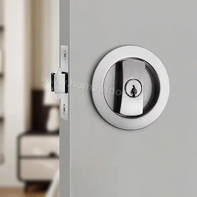 Zinc alloy round panel recessed hook lock for sliding door