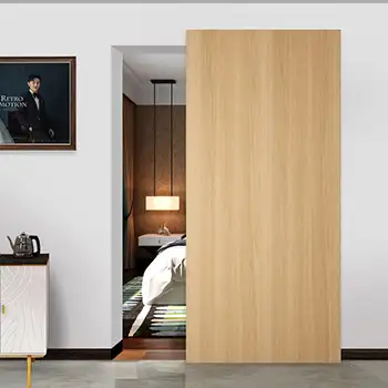 Home interior minimalist flush concealed track barn sliding door