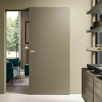 Home kitchen wooden grey barn sliding door with concealed track