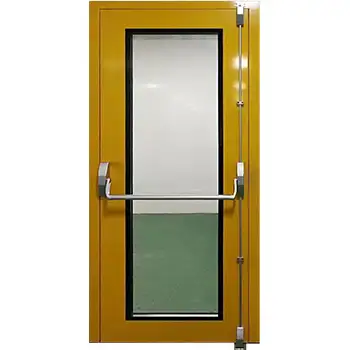 Gexd01 Commerical Internal Exit Yellow Push Bar Glass Metal Door