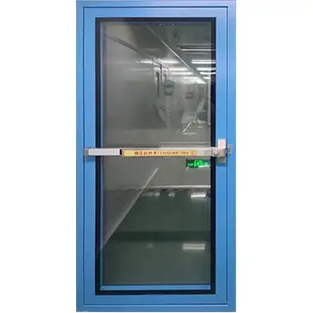 Gexd03 Commerical Interior Exit Blue Push Bar Glass Metal Door