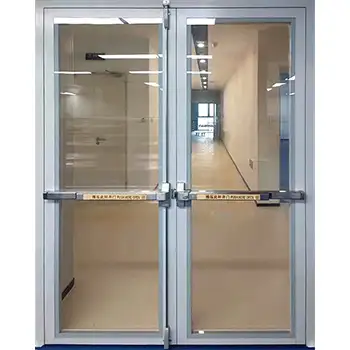 Gexd05 Commerical Interior Exit Blue Push Bar Glass Metal Door