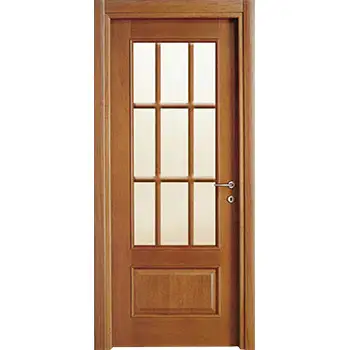 Interior solid wood half lite french wood door with grids insert