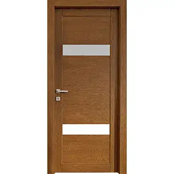 Internal solid oak wood 2 lite glass bathroom door