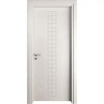White paint v groove flush solid core internal wood door