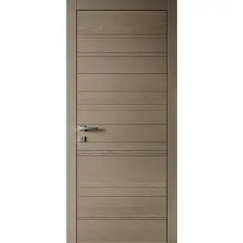 Oak veneer horizontal v-groove Modern bedroom interior door
