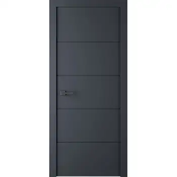 Black paint horizontal grooving flush MDF internal wood door