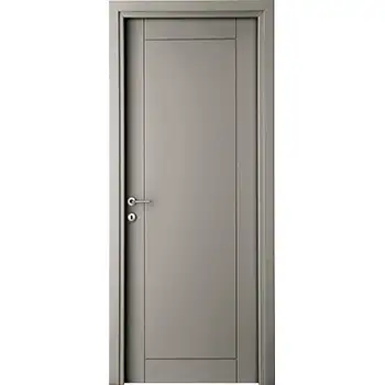 Modern Minimalist Grooved grey interior wood door for bedroom