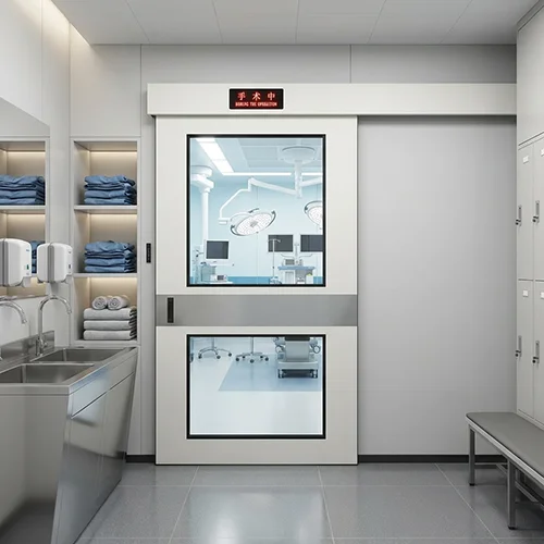 hospital airtight glass clean room sliding door