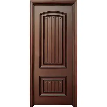 Bedroom dark walnut wood bedroom 2 panel interior door with molding