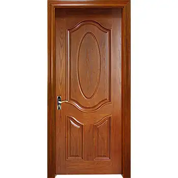 brown oak veneer painted 3 panel room door with molding door