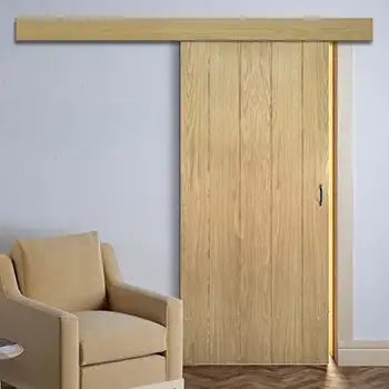 <font color='brown'>home Internal Bedroom contemporary brown paint grooved wood surface mounted sliding door</font>