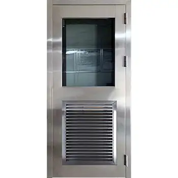 commerical exterior satin glazed louvered metal fire rated SUS304 stainless steel door