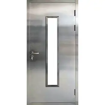 Comercial 90 minutes fire proof 304 stainless steel door with glass insert