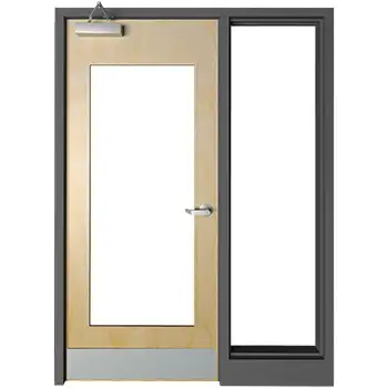 DWSL11 commerical internal office glazed mullion steel door with side-lite