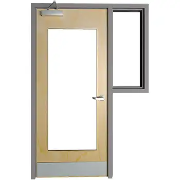DWSL14 commerical internal office glazed mullion steel door with side-lite
