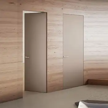 Hidden frame trimless plaster wooden interior door