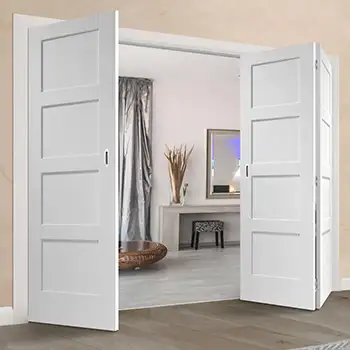 FLD12 house Interior living room white painted shaker wood folding door