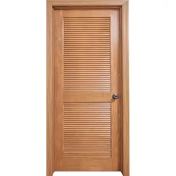 Solid wood interior plantation full louver closet door
