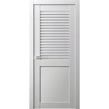 Interior wooden prehung white half louver closet door