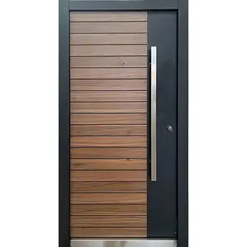 House exterior armoured wood clad main door with metal core