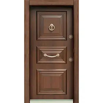 House exterior 3 panel turkish security front door