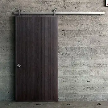 V grooved wood contemporary interior barn doors