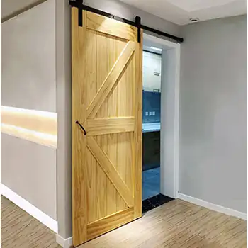 Interior K design solid pine sliding barn door for kitchen