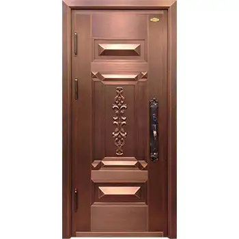 CPD14 Residential external main entrance classic 3 panel armored security brass door