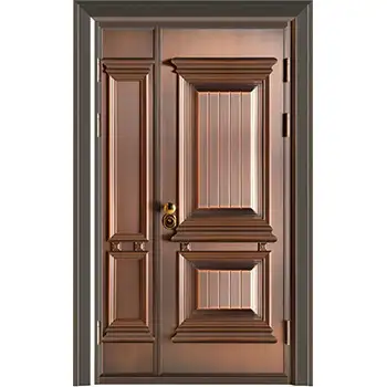 CPD06 villas exterior main entrance classic 2 panel armored security brass door
