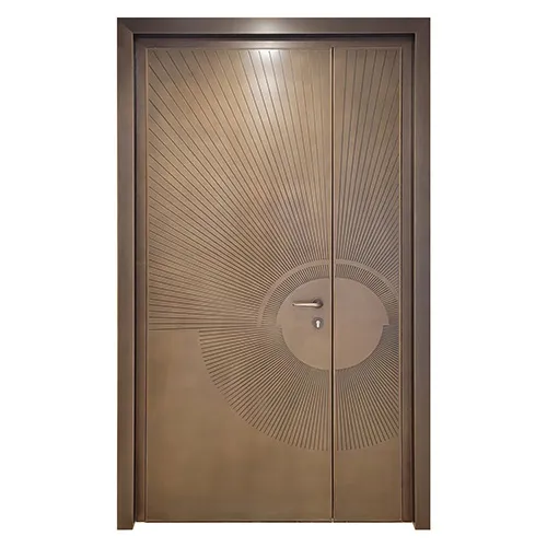 Residential house cast aluminum entrance door