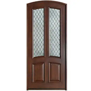 villas exterior entry classic brown painted side-lite riased panel solid walnut wood door