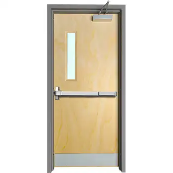 <font color='brown'>UL listed metal frame commercial wood exit door with push bar</font>