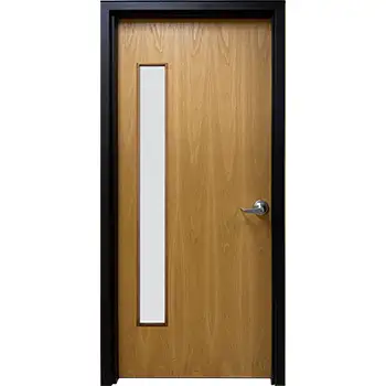 <font color='brown'>Fireproof glass commercial wood office door with metal frame</font>