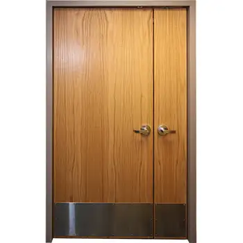 <font color='brown'>UL fireproof solid wood commercial double door with steel frame</font>