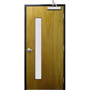 <font color='brown'>Interior brown UL anti fire glazed commercial prehung wood door</font>