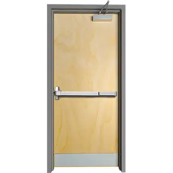 <font color='brown'>Emergency exit UL listed commercial fire rated wood door with metal frame</font>