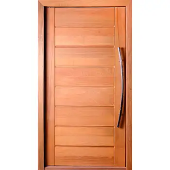 EMW13 house exterior entry contemporary brown varnish battens solid mohagany door