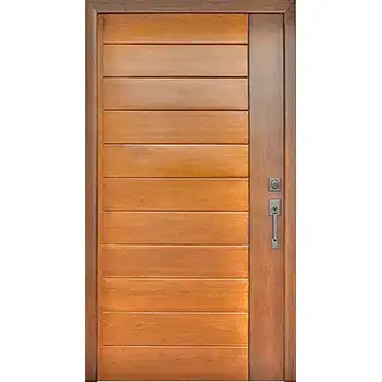 EMW16 house external entry contemporary brown painted grooved solid cherry wood door