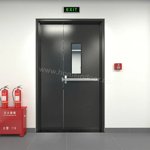 steel emergency exit one and half door with push bar