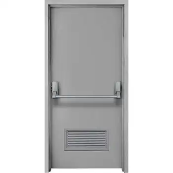 Commerical UL louvered steel fire rated emergency exit door with panic bar